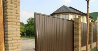 Купить откатные ворота из профнастила Шатура, цена от 1778 руб.