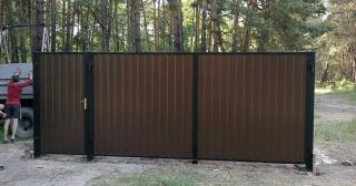 Купить распашные ворота из профнастила Шатура, цена от 2772 руб.